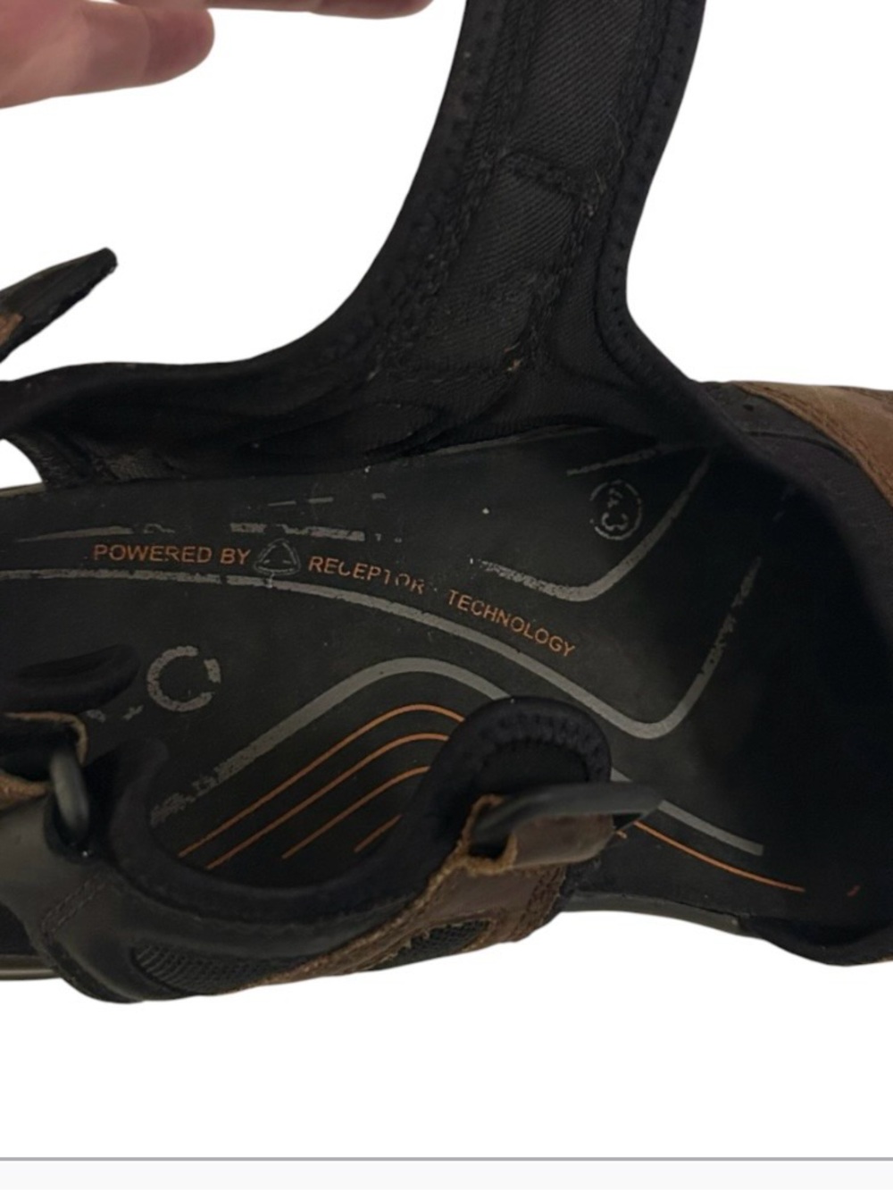 ECCO Yucatan Offroad Sandals Mens 43 US 9.5/10 Brown Leather Hiking Sport - Picture 7 of 9